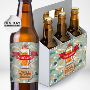 Personalized Custom Beer Labels | Happy Birthday Beer Labels | Birthday Gift and Favors | Customized Beer Labels | Fun Party Beer Labels