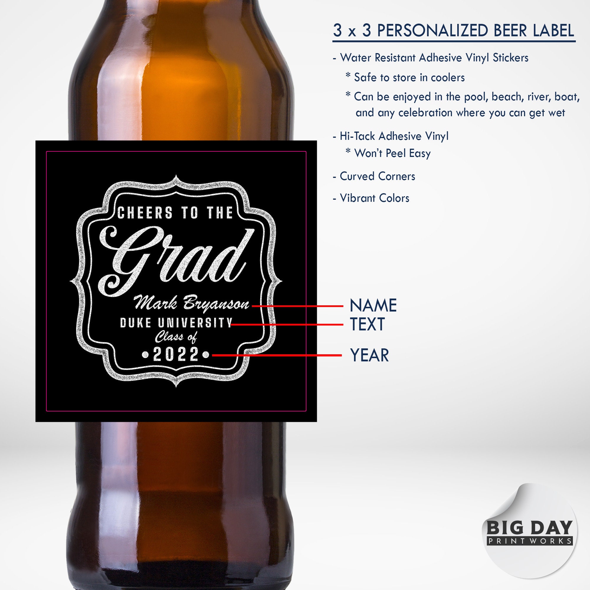 Personalized - Customized Beer Labels - Graduation Beer Labels - Fun ...
