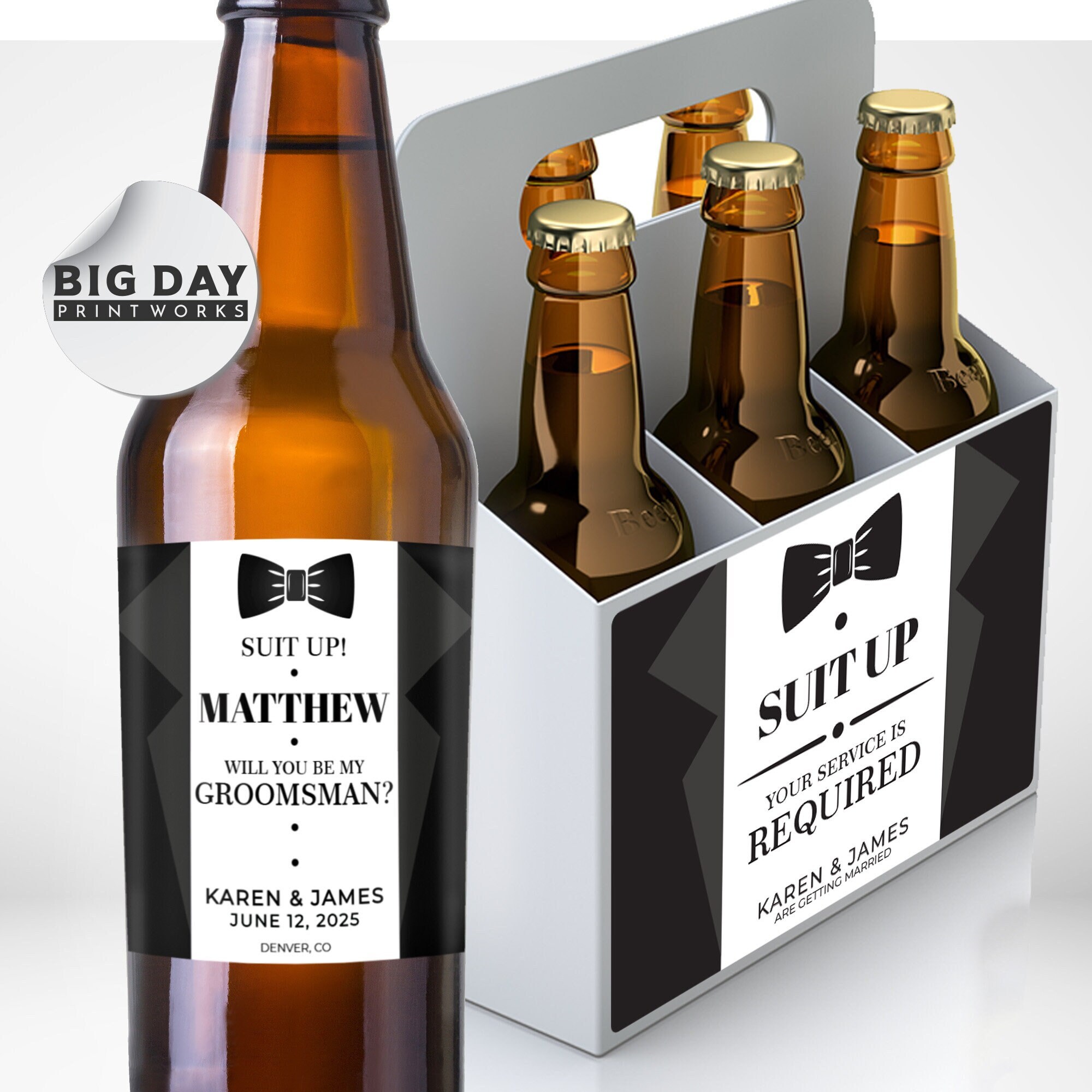 Personalized Beer Labels Groomsmen Beer Labels Suit up Etsy UK
