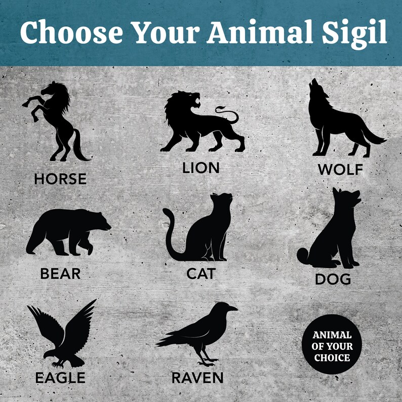 Create Your Own House Sigil Animal Sigils Pennant Flag Etsy
