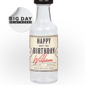 Personalized Custom Mini Liquor Party Gift or Favor Labels | Birthday Mini Liquor labels | Optional 50ml Mini Bottles | Fun Gift and Favors