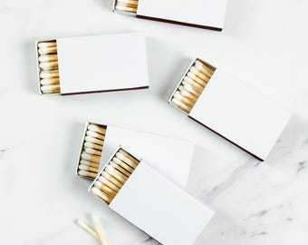 50 Stück schlichte Streichholzschachteln - in Weiss oder Schwarz