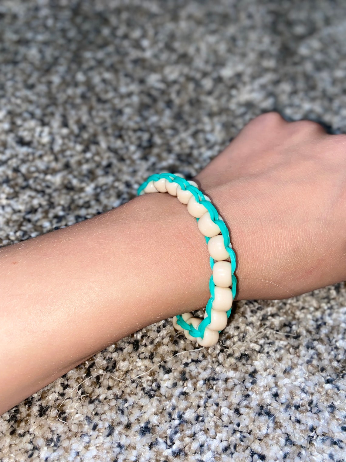 Rubber band bead bracelets images are examples are Etsy