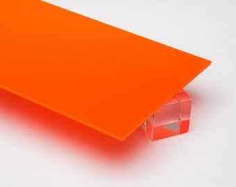 1/8" Solid Orange Acrylic Plexiglass Opaque Sheet 12" x 12" AZM