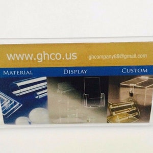 10 Pack Business Card Clear Acrylic Sign Holder Slant Back Display 4&quot;x2&quot; ZM