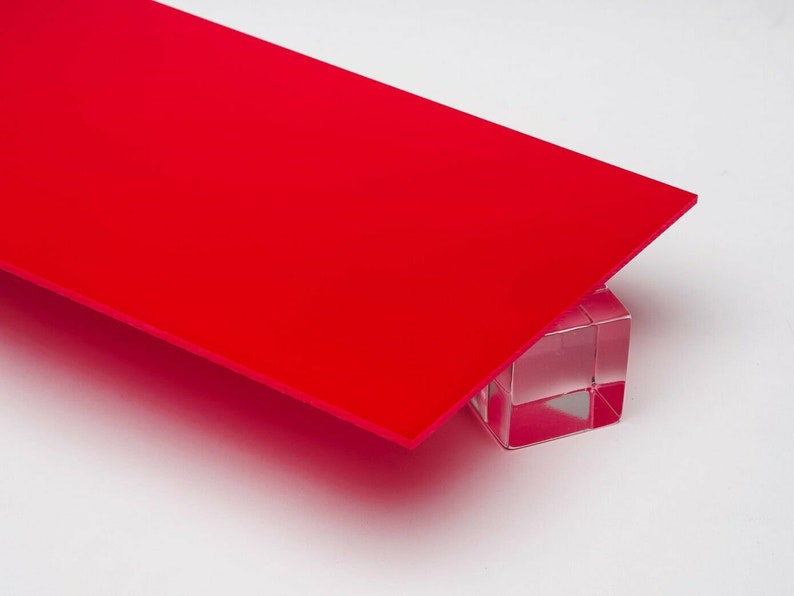 thumbnail image 2 of PlasticsAcrylic Red Transparent Acrylic Sheet – 1/8 X 12 X 24 Inches, #2423 2 of 3