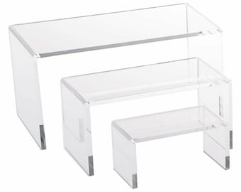 Conjunto de elevación media baja Pantalla de acrílico transparente Escaparate de joyas Pantalla AZM Made USA