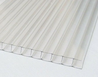 1/4" (6mm) Clear Polycarbonate Twin Wall 24"x12" Sheet AZM
