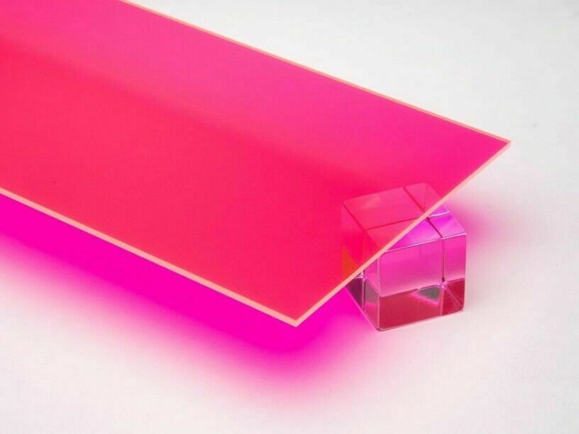 1/4 6mm Pink Fluorescent Acrylic 24 X 12 Etsy