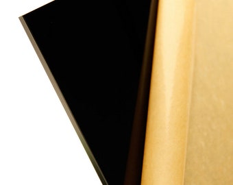 3/16" Black CAST Acrylic Sheet 24" x 12" Plexiglass Glossy Sheet AZM Displays