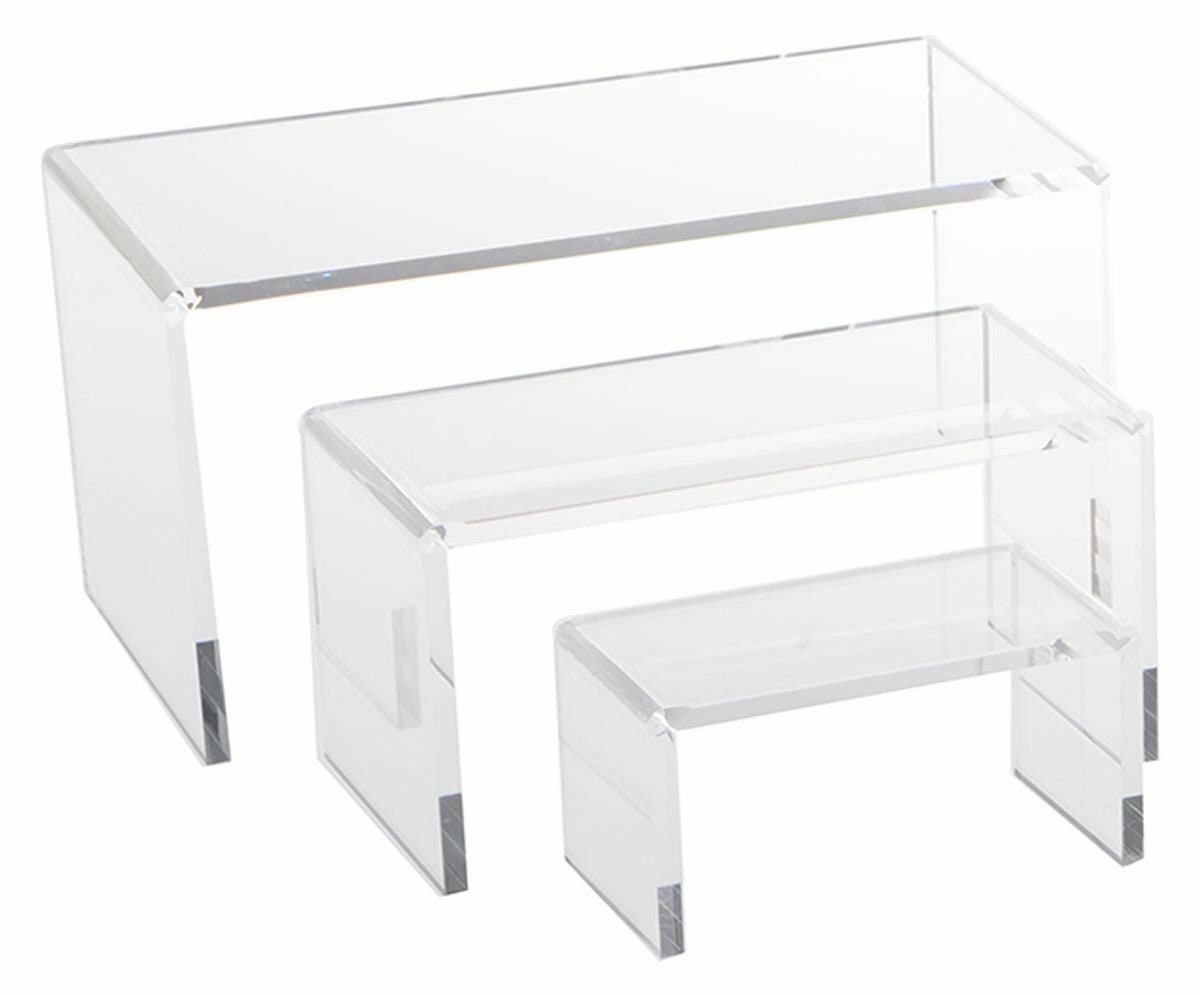 Clear Acrylic Riser 3 4 5" Stand Set Jewelry Collectible Showcase Display for sale online 