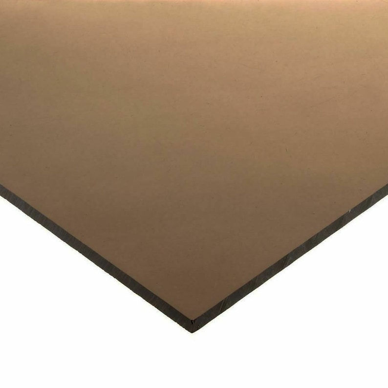 1/8" Dark Tinted Bronze 12x24 Acrylic Plexiglass Sheet – #2370, 0.118 Thick, Translucent, UV Resistant
