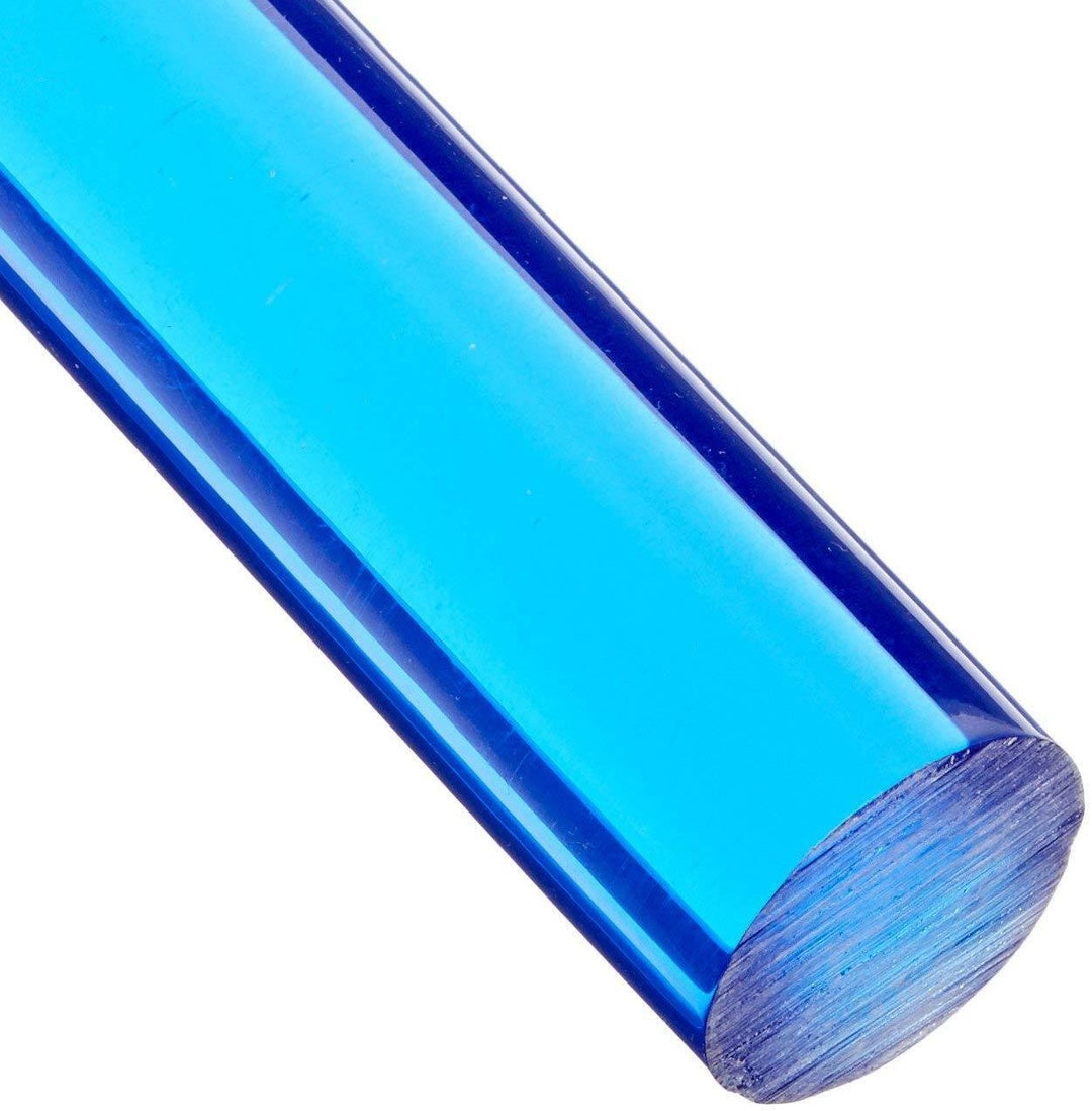 Transparent Color Rods Translucent Blue Acrylic Round Rods 3/4
