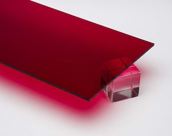 2 PACK 1/4" Transparent Dark Red Acrylic Plexiglas Sheet 8" x 12" Cast Acrylic