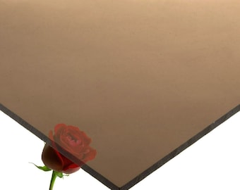 1/4" (3mm) 12"x12" Light Tinted Bronze Acrylic Plexiglass Sheet #2412 AZM