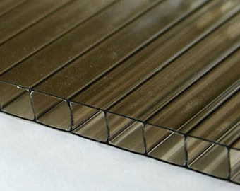 1/4" (6mm) Polycarbonate Twin Wall 24"x12" Bronze Tinted Sheet AZM
