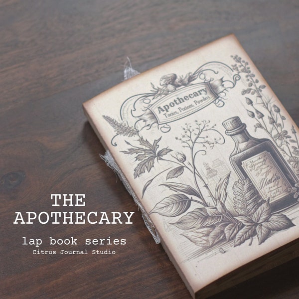Apothecary Lapbook, Junk Journal Kit, Vintage Journal, Journal Tag, Ephemera, Digital Kit, Apothecary Journal, Apothecary Book, Botanical