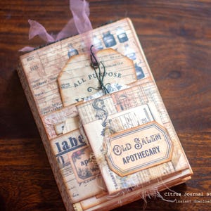 Oude Salem Apotheker Journal, Halloween Junk Journal Kit, Vintage Halloween, Wicca, Digitale Kit, Apotheker Junk Journal, Mystic Journal