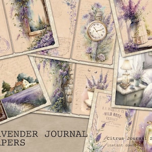 Lavender Junk Journal, Lavender Field, Floral Junk Journal, Purple Journal, Vintage Journal, Junk Journal Kit, Lilac Flowers, Digital Kit