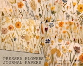 Floral Junk Journal, Vintage Junk Journal, Pressed Flowers, Journal Papers, Vintage Floral, Background Papers, Junk Journal Kit, Digital Kit