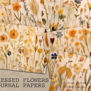Floral Junk Journal, Vintage Junk Journal, Geperste bloemen, Journal Papers, Vintage Floral, Achtergrondpapier, Junk Journal Kit, Digitale Kit