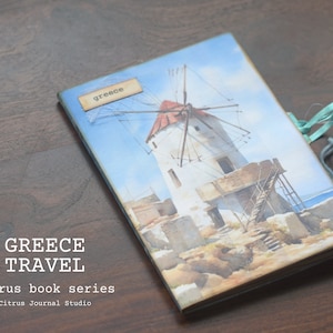 Diario spazzatura Grecia, Kit digitale, Tag tascabile, Ephemera, Santorini, Mykonos, Diario di viaggio, Kit digitale, Scrapbooking, Blue Junk Journaling