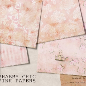 Pink Journal, Digital Paper, Damask Paper, Junk Journal, Scrapbook Kit, Junk Journal Kit, Roses Journal, Shabby Chic Journal, Vintage Paper