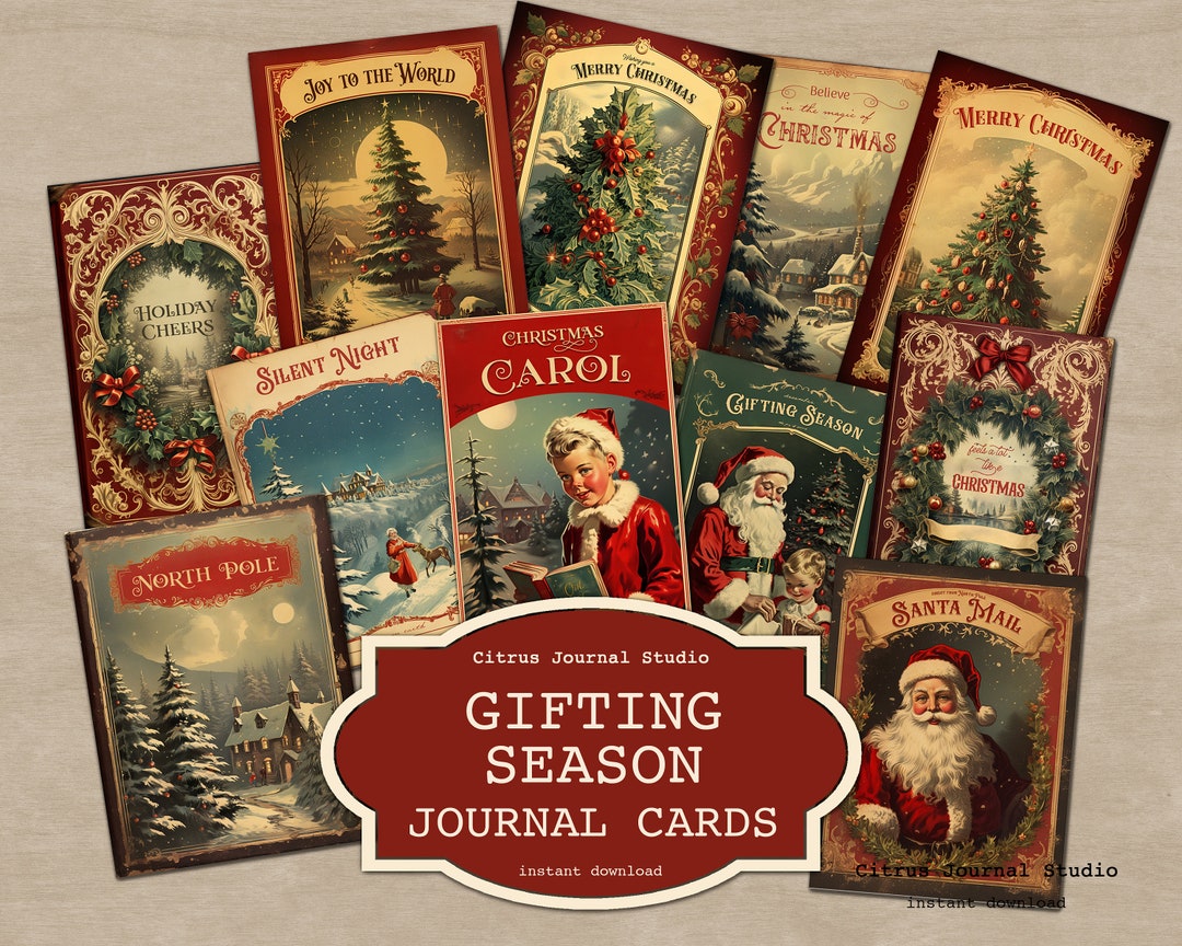 Christmas Gift Tags, Christmas Journal Cards, Vintage Christmas