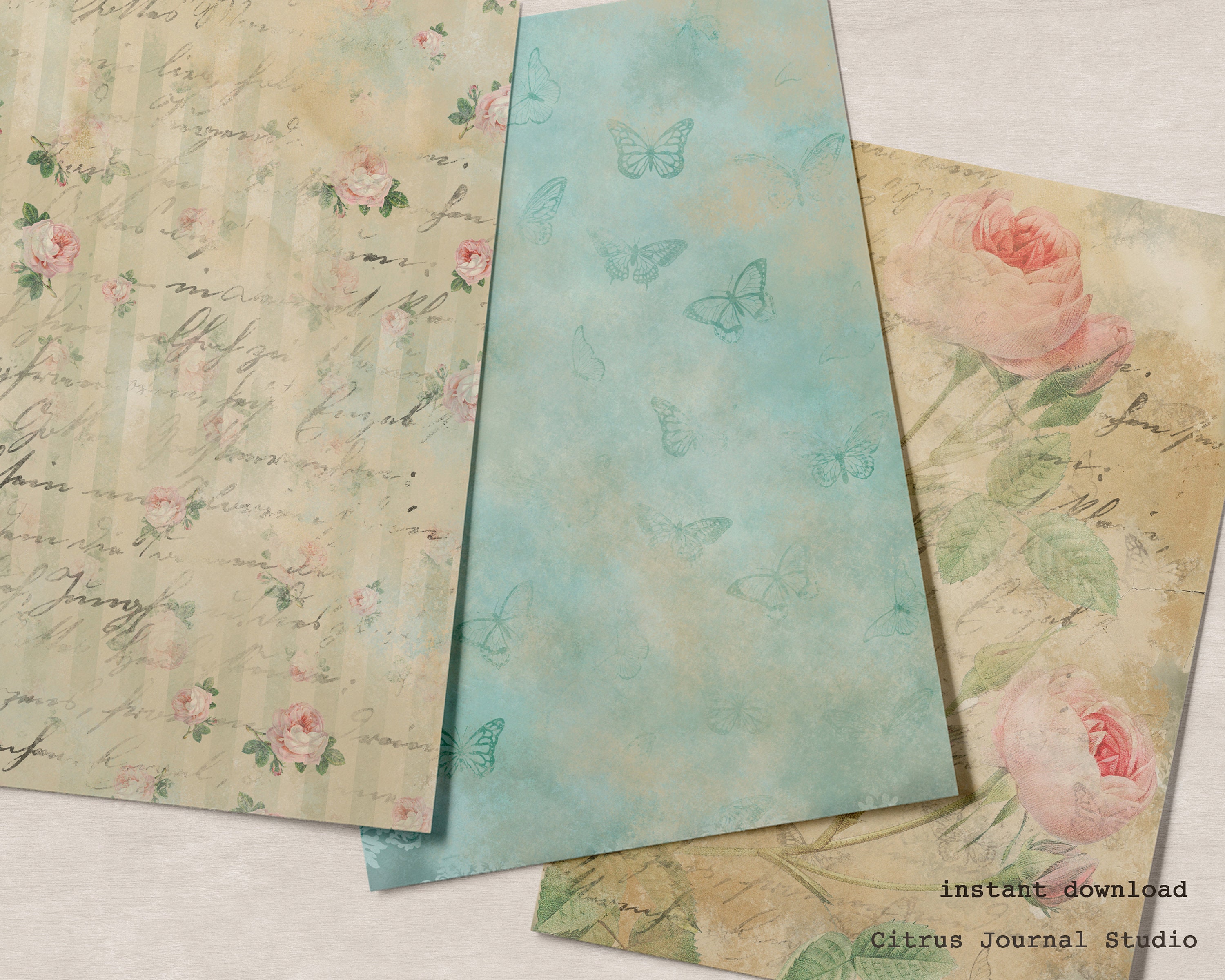 Shabby Chic Junk Journal Scrapbook Kit Collage Sheet - Etsy