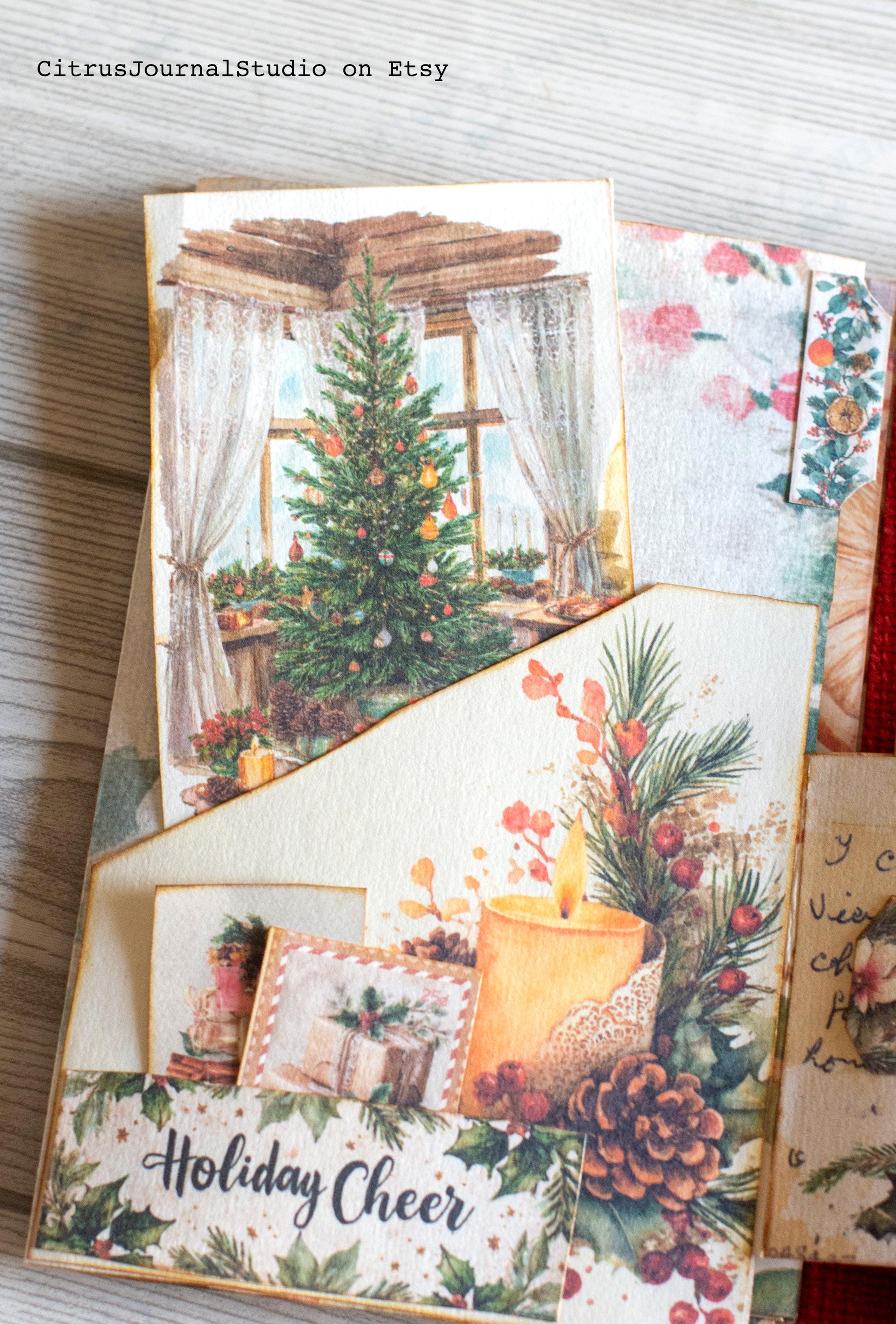 Cottage Christmas Chunky Junk Journal, Vintage Holiday Tags - Etsy