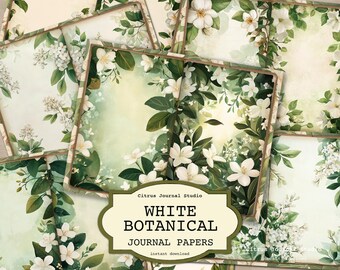 Botanical Junk Journal, Floral Junk Journal, Spring Journal, Vintage Flowers, Printable Junk Journal Pages, Shabby Chic Scrapbooking Kit
