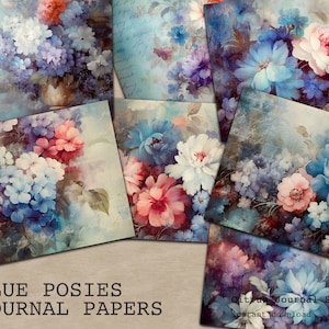 Vintage Floral Junk Journal Digital Kit - Printable Ephemera Paper Pack - Scrapbook & Collage Download