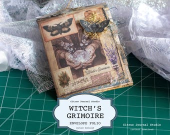Vintage Halloween Folio – Witchy Junk Journal Inserts, Apothecary Ephemera, Spooky Loaded Pockets, Moon Phases Halloween Printable Kit