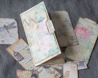 Folio Journal, Junk Journal Kit, Collage Sheet, Pocket Tag, Journal Tag, Ephemera, Embellishment, Trifold, Shabby Chic, Digital Kit, Vintage