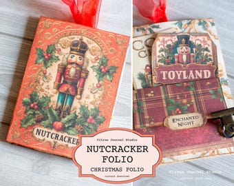 Nutcracker Folio - Vintage Christmas Tags, Holiday Junk Journal