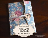Junk Journal Folio, Victorian Journal, Damask, Folding Folio, Pocket Tags, Floral Journal Tags, Vintage Ephemera, Digital Kit, Vintage Folio