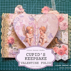 Valentine Folio, Amor Andenken, Liebe Junk Journal, Putten, Shabby Chic Folio, Junk Journal Kit, Liebesbrief Ephemera, Vintage RosesTags