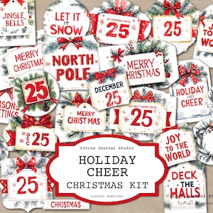 Kerstetiketten, 25 december, dagelijks december, Cadeaulabels, kersttags, Feestdagen, Kerstenveloppen, Let It Snow, Noordpooltags, Tags