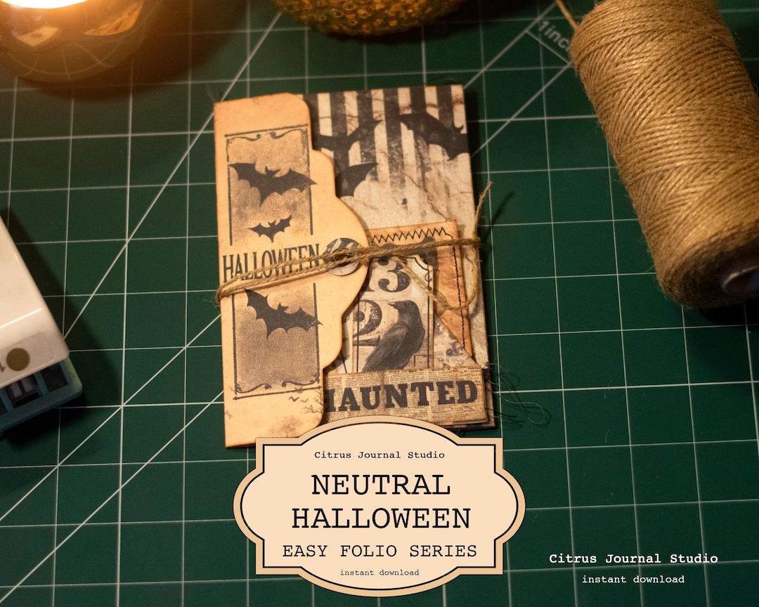 Vintage Halloween Folio – Cat Junk Journal Inserts, Skull Ephemera ...