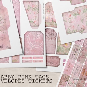 Junk Journal Kit, Ephemera, Shabby Chic, Junk Journal, Journal Tag, Pocket Tag, Loaded Pocket Tag, Scrapbook, Tickets Embellishment Envelope