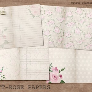Roses Junk Journal, Printable Paper, Pink Roses, Journal Tags, Vintage Roses, Journal Tag, Junk Journal Kit, Floral Journal, Pink Flowers