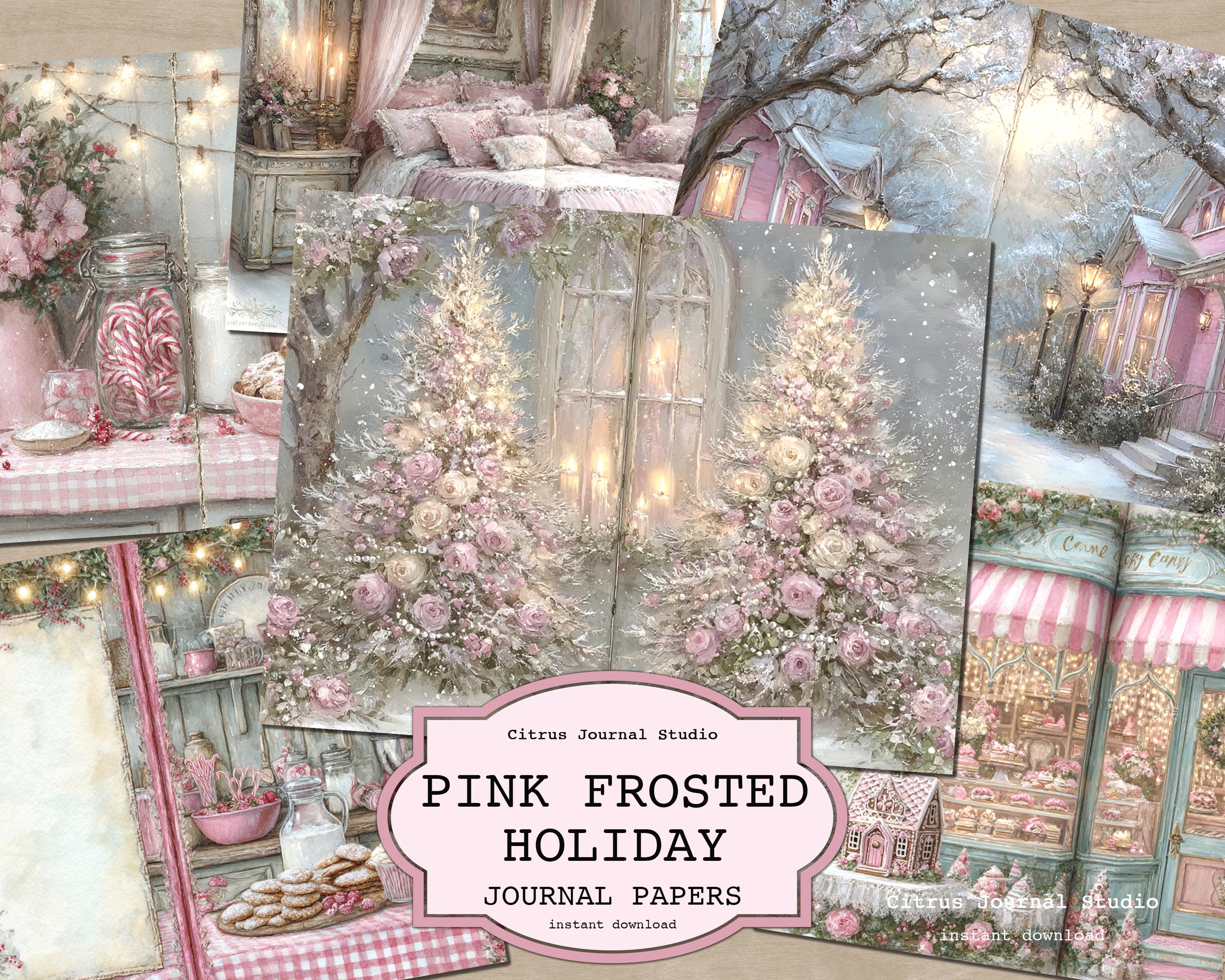 Pink Christmas Junk Journal – Shabby Chic Journal, Winter Christmas ...