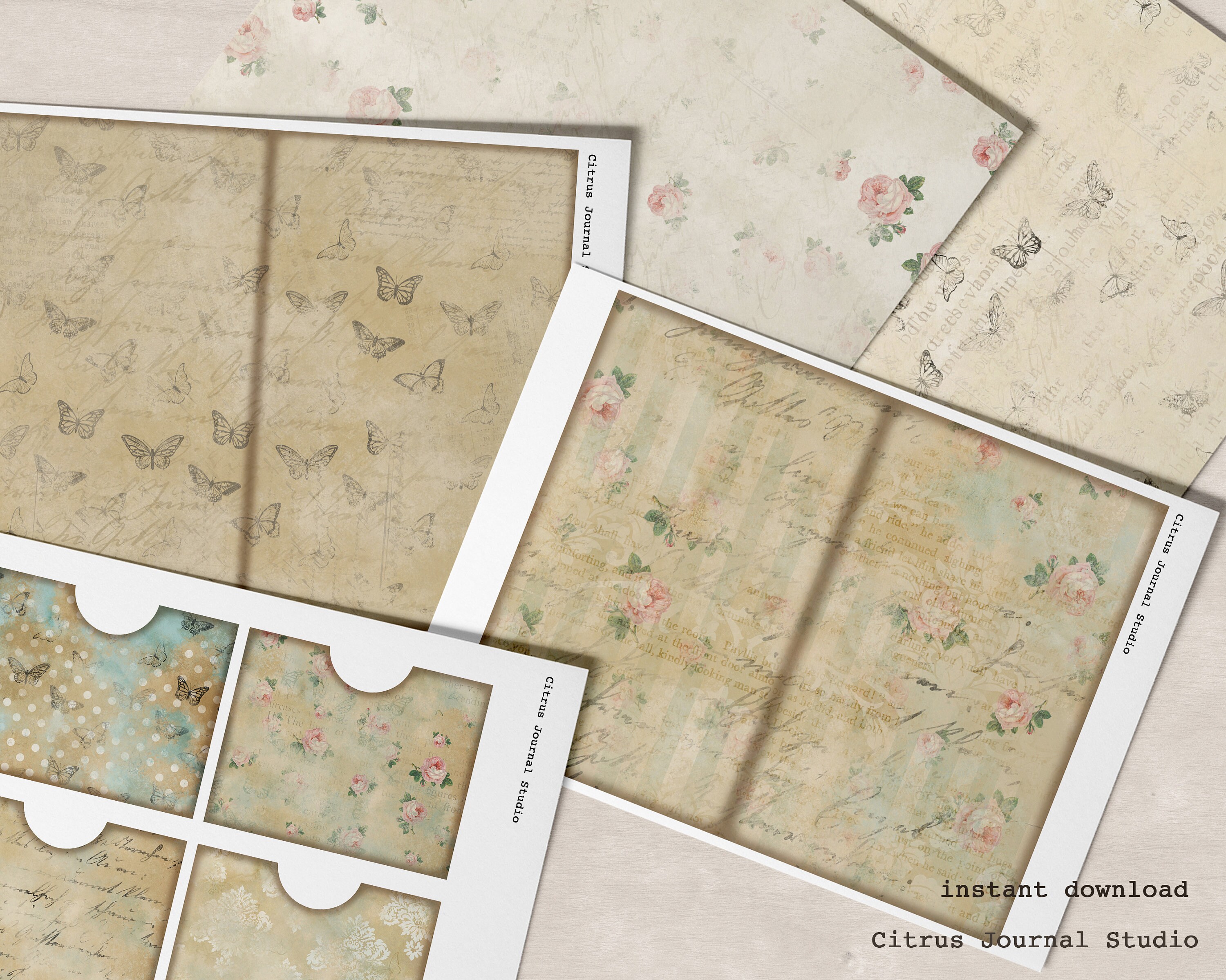 File Folder Junk Journal Kit Folio Journal Insert Collage Etsy