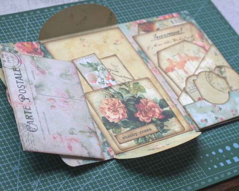 Folio Journal, Junk Journal Kit, Collage Sheet, Pocket Tag, Journal Tag ...