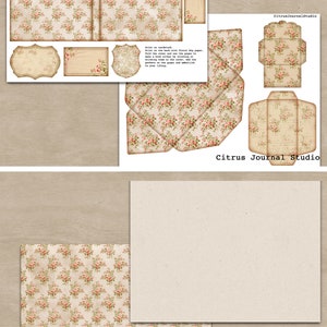 May include: Printable journal cover featuring a floral pattern. The cover is designed to be printed on cardstock and includes instructions for assembling the journal. The text on the cover reads "Citrus Journal Studio".