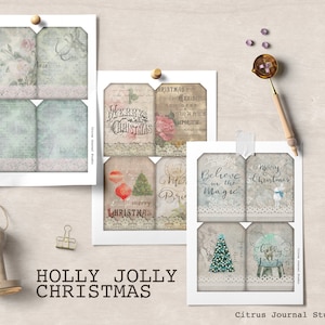 Weihnachten Tags, Junk Journal Tag, Vintage Weihnachten, Weihnachten Printable Kit, Winter Tags, Ephemera Tags, Junk Journal Kit, digitaler Download
