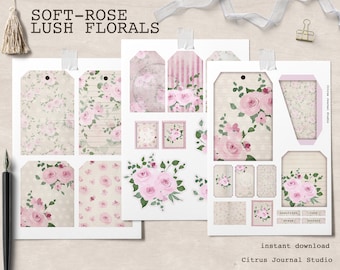 フローラルジャンクジャーナルキット：ヴィンテージブックページ