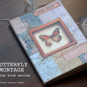 Butterfly Junk Journal Kit, Pocket Tag, Ephemera, Vintage Journal, Butterfly, Vintage Old Photo, Digital Kit, Scrapbooking, Vintage Flowers