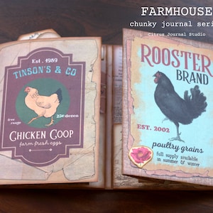 Farmhouse Junk Journal Kit, Pocket Tags, Journal Tags, Ephemera, Junk Journal, Loaded Envelope, Digital Kit, Farm Animals, Vintage Farm Life