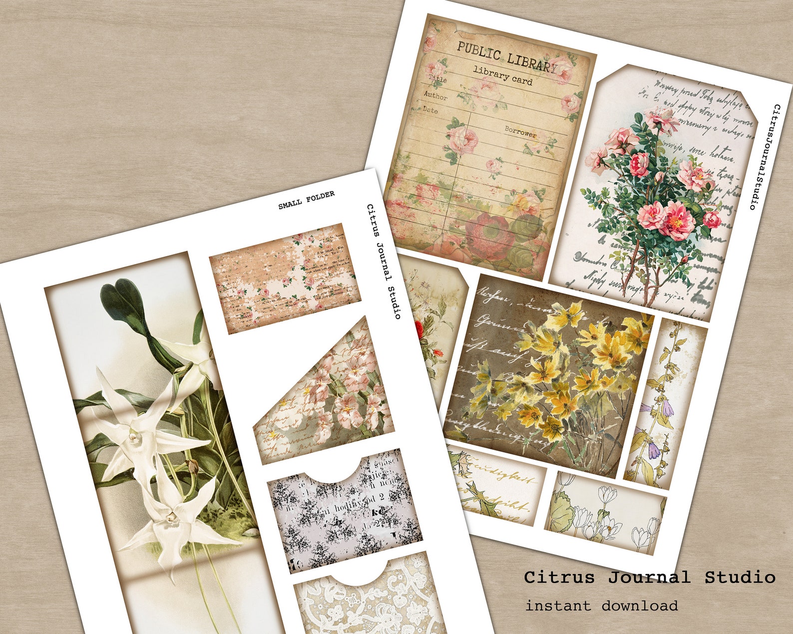 French Ephemera, Junk Journal Kit, Journal Insert, Journal Tags ...